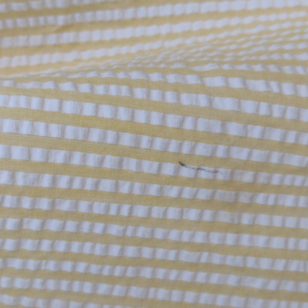 Vintage Handmade Yellow Striped Seersucker Pants L - Picture 7 of 9